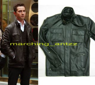TAILOR MADE MOVIE FILM ACTOR SHIA LaBEOUF STYLE LEATHER ECL JACKET MEN