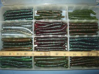 Lot of 120 Lake Fork Ring Fry Worms 4 Multiple Color Set U31