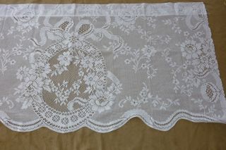 Lace Curtains 2 Cafe Tiers Ainsley White 60w x 30L Made by Oxford