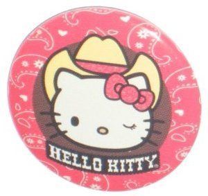 Hello Kitty Cowboy Wink Button