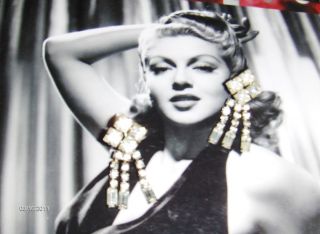 Lana Turner 1940s Faux Diamond Dangle Earrings COA