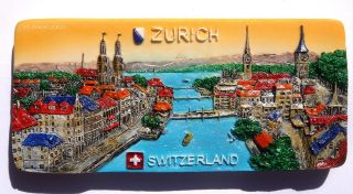 Zurich and The Lake Switzerland Souvenir Resin 3D Fridge Magnet