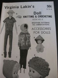 RARE Virginia Lakin Virginias Doll Knitting Crocheting Book 8