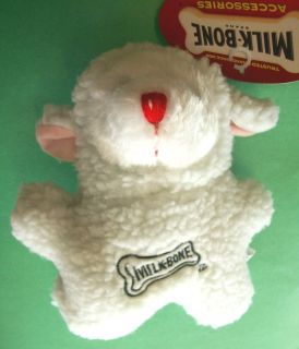 Bone Brand Collectible Squeak Play Fetch Fun Dog Toy White Lamb