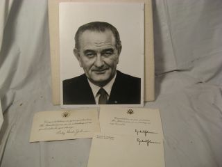Lyndon and Lady Bird Johnson Signed Card Congratulating Me on My