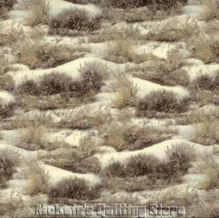 Snowy Bushes SSI Landscape Fabric 9279 122 Tan FQ