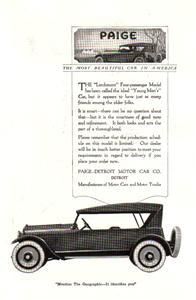 1920 Paige Larchmont Automobile Magazine Ad