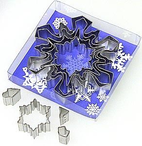 Snowflake Large Set w Insert Cutters Cookie Cutter