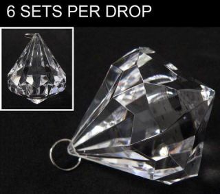 Large Crystal Diamond Acrylic Drops Beads Ornaments