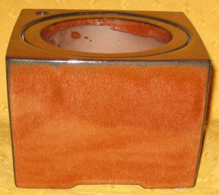 Large Square Brown Glazed Self Watering Flower Pot