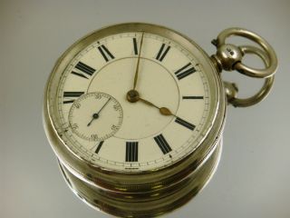 Large English Silver Fusee Pocket Watch by Ingram Cardiff C1884