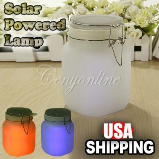 Colors LED Large Sun Jar Solar Powered Supply Energy Saving Night