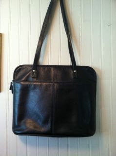 Latico Briefcase or Laptop Case Black All Leather Fast Shipping