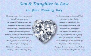 Son Daughter in Law Wedding Day Poem Gift