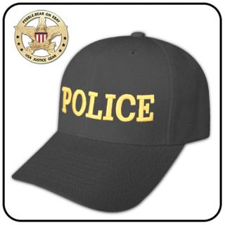 New Police Gold Baseball Cap US Black Law Costume Hat