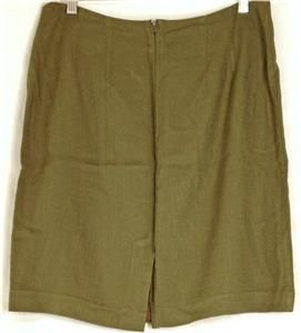 Maggie Lawrence Collection Green Linen Summer Skirt M L