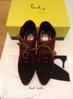 Paul Smith Lea Aubergine Kid Suede Shoe Boots 100 Leather RRP £295