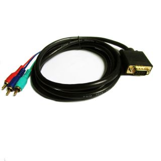 Male to 3 RCA Male Cable for TV HDTV LCD Interconnects Black Z