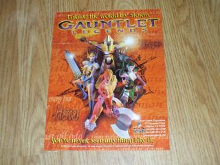 Original Atari Gauntlet Legends Video Game Flyer Brochure