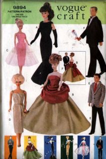 Vtg Sewing Pattern Vogue 9894 11½” Barbie Doll Clothes