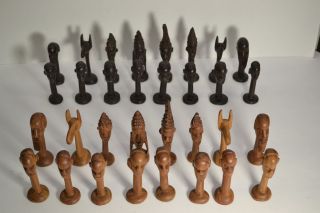 Hand Crafted Chess Figures Louis Leakey Chess Set One of A Kind