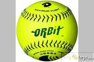 DZ USSSA DeMarini Orbit 11YUWB Yellow Leather 11 Softballs New
