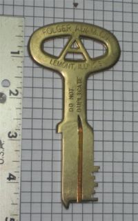Vintage Folger Adam Lemont Roanoke Prison Jail Cell Key Brass