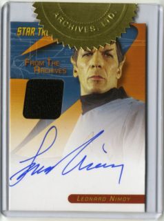 TOS 40th Anniversary Autograph Costume Card Spock Leonard Nimoy