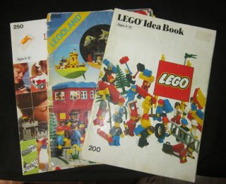 Vintage Lego Idea Book # 200 , # 250 , Legoland 6000 w/Stickers