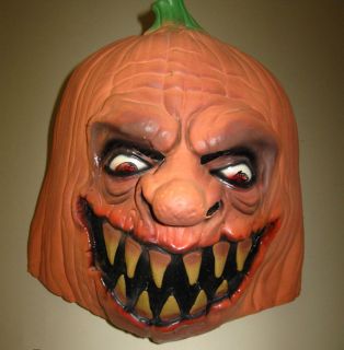 Pumpkin Head Halloween Mask Distortions Stamped Late 1980s Used Once
