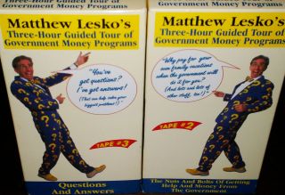 MATTHEW LESKOS Guided Tour of Government Money Programs (2 VHS Videos