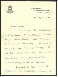Lord Louis Mountbatten ORIGINAL HAND WRITTEN SIGNED LETTER 13 April