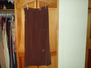 Lew Magram Collection New York brown lined long silk skirt side zipper