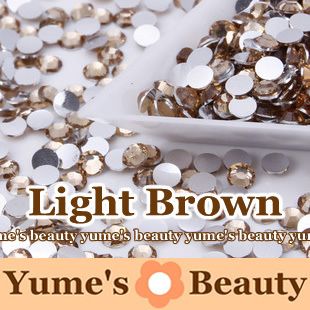 Light Brown 2 6mm Crystal Bling Rhinestone Flatback Scrapbook Nail Art