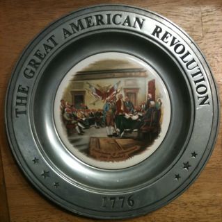 Pewter 1776 The Great American Revolution Plate Canton Ohio 1973