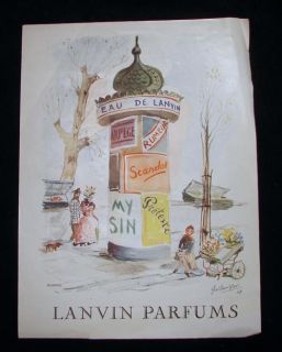 Lanvin Parisian Kiosk Ad from LIllistration 1946