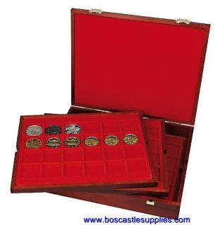 Lindner Premium Solid Wood Coin Case Coins Up to 42mm