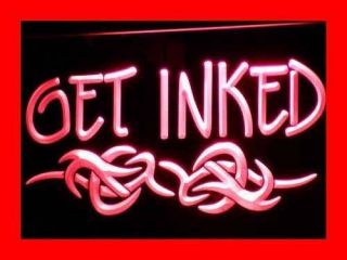 I316 R Get Inked Tattoo Piercing Shop Neon Light Sign