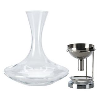 Clear Glass Bottle Liquor Wine with Aerator Funnel Stand New