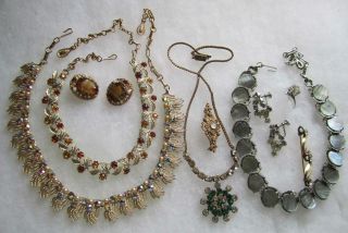 Vintage Rhinestone Jewelry Coro Necklaces Lisner Necklace More