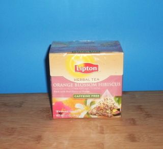 New Lipton Herbal Tea Orange Blossom Hibiscus Pyramid Tea Bags