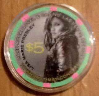 Lisa Marie Presley $5 POKER CHIP HARD ROCK LAS VEGAS, RARE, MARCH 14