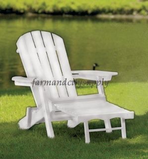Living Accents WT BQ012RW White Folding Adirondack Chair w Sliding