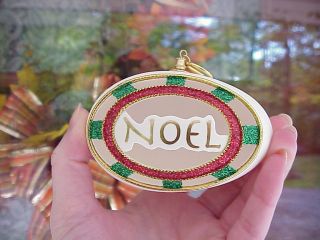 REAL EGG Noel Holiday Christmas Decorated Painted Goose Carved Gift