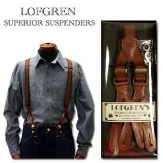 Lofgren Japan Vintage Type Rabbit Ear Suspenders Brown