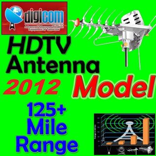 Long Range DTV Amplified VHF UHF Outdoor HDTV HD Rotor TV Antenna