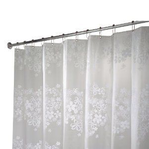 Interdesign Fiore Eva Long Shower Curtain White 72 Inches X 84 Inches
