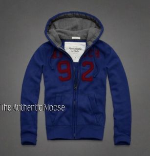 Abercrombie Fitch Mens Blue Lookout Mountain Hoodie Jacket Sz M