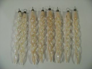 Vintage Glass Twisted Swirl Icicle Christmas Tree Ornaments