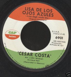 Cesar Costa Negra Paloma Lisa de Los Ojos Azules 45 Cap